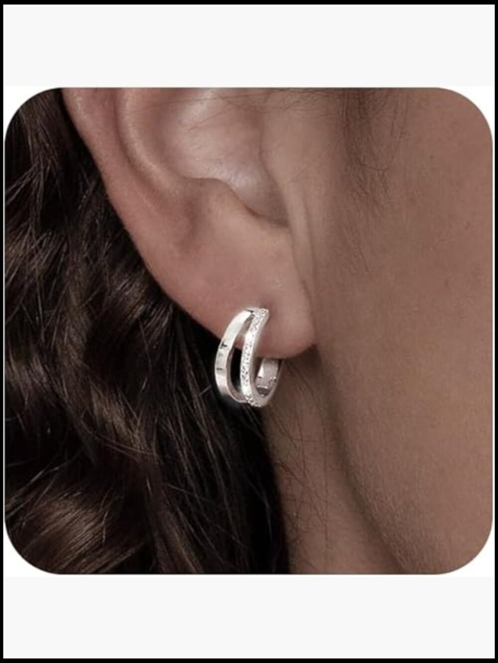 Chunky Gold Hoop Earrings, 14K Gold Plated Double Hoop, Hypoallergenic